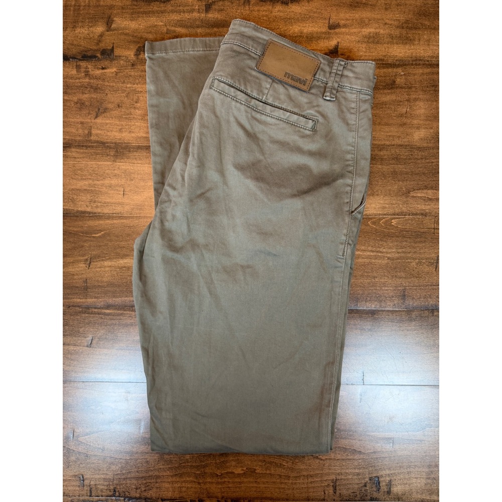 Mavi Jeans Johnny Slim Leg Pants Mens Olive Green Khaki Chino Trousers - Picture 6 of 7